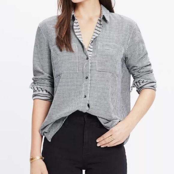 Madewell Tops - Madewell Oversized Gingham Boyshirt Shirt Top
